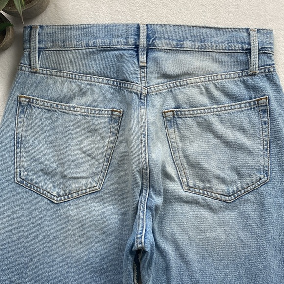 Frame High Waist Straight Leg Double Knee Patch Distressed Jean (Coast Combo) - Picture 6 of 16